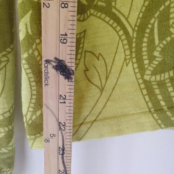 Charlotte Tarantola wool blend novelty print cardigan sweater Sz S - Picture 6 of 12